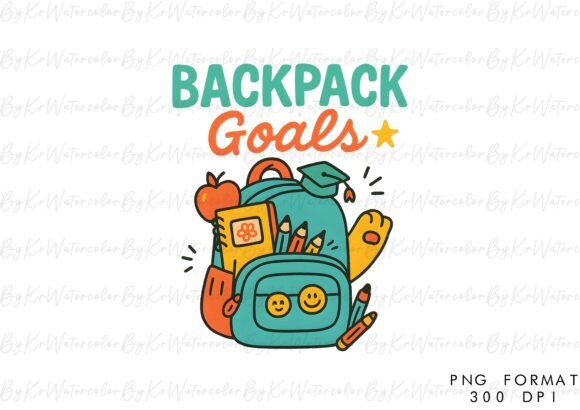 Back to School Backpack Goals PNG