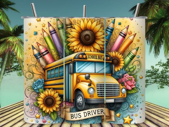 Back to School Bus Driver Tumbler Wrap: A Creative and Practical Design for Entrepreneurs and Creators