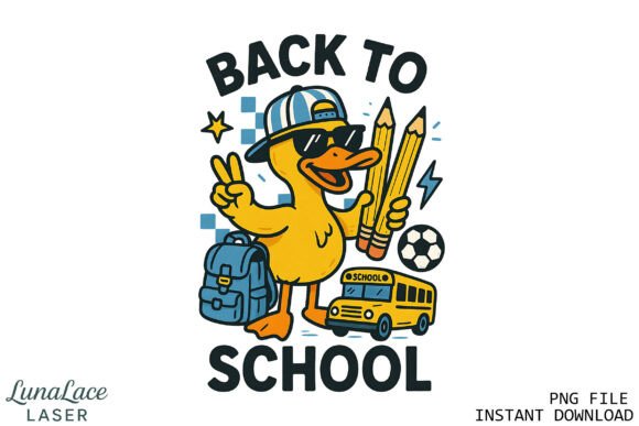 Back to School Duck PNG for Creative Projects
