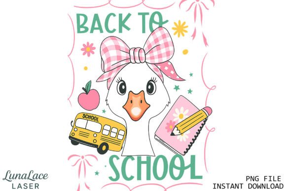 Back to School PNG File Cute Goose: A Versatile Design Asset for Creators