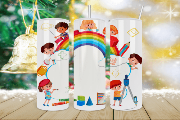 Back to School Tumbler Wrap PNG for Creative Use