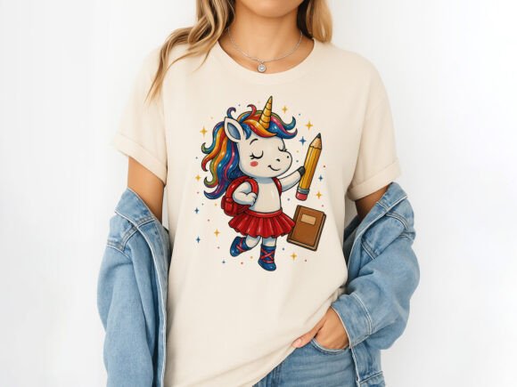 Back-to-School Unicorn with Pencil PNG