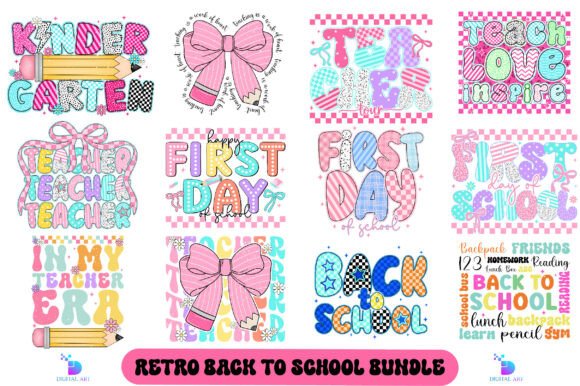 Preppy Back to School Bundle: A Retro-Inspired Design Solution for Creative Projects