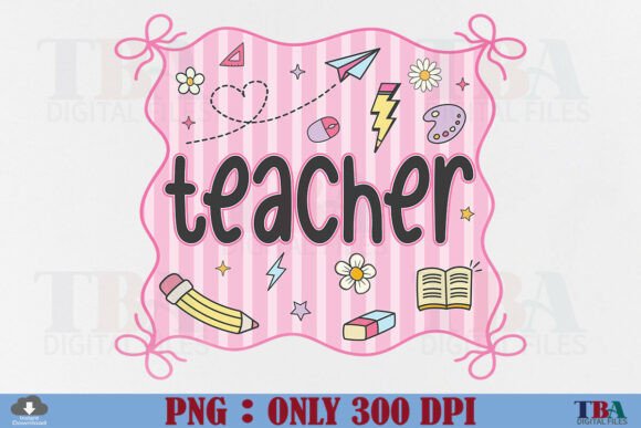 Preppy Back to School Teacher Coquette: A Digital Asset for Creative Projects