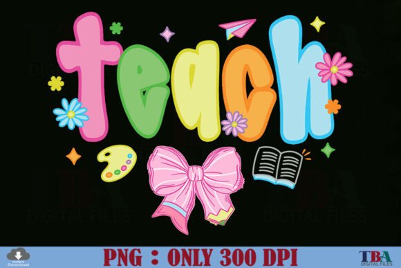 Preppy Back to School Teacher Teach PNG: A Digital Asset for Creative Projects