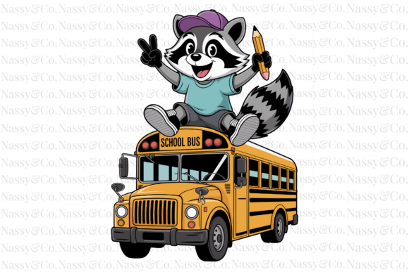Raccoon Back to School Bus PNG: A Versatile Design for Creative Projects